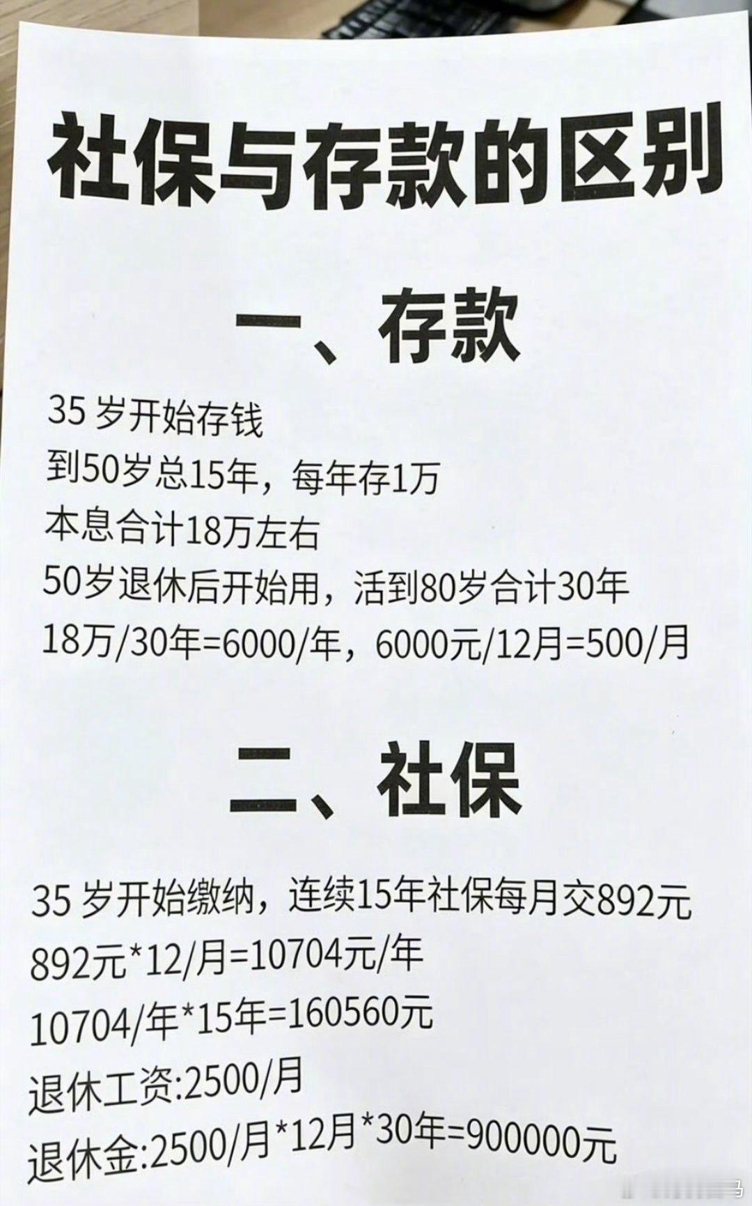 存款和社保的本质区别。​​​