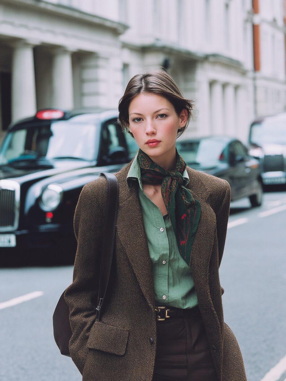 英伦下的职场可露丽百搭棕色遇上粉、绿、黄、蓝四种亮色，其灵感源自法国经典甜品