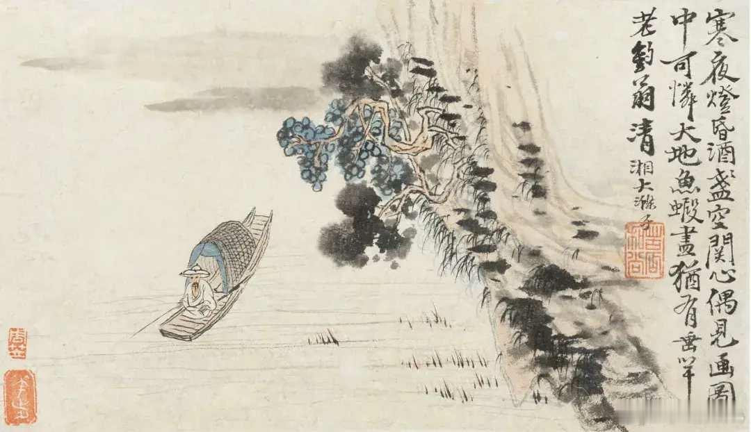 石涛《山水高士册》。石涛（1642年-1708年），明末清初著名画家，原姓朱，名