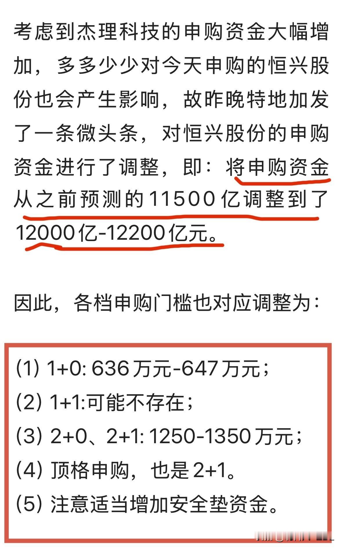 恒兴股份开奖！结果符合本人调整后申购预测杰理科技申购资金创纪录地突破了140