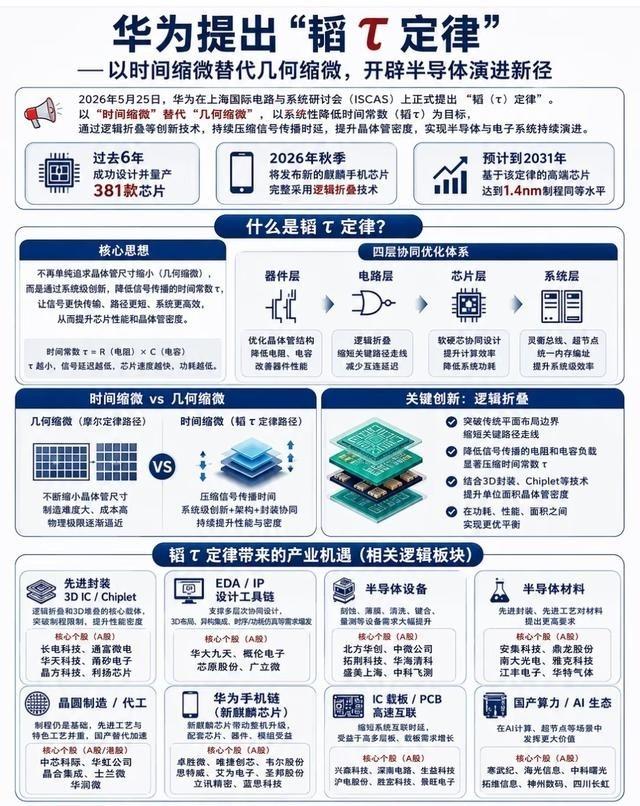 日内横空出世的最牛题材！华为重磅宣告新技术将提高芯片效率和速度！今年5月，