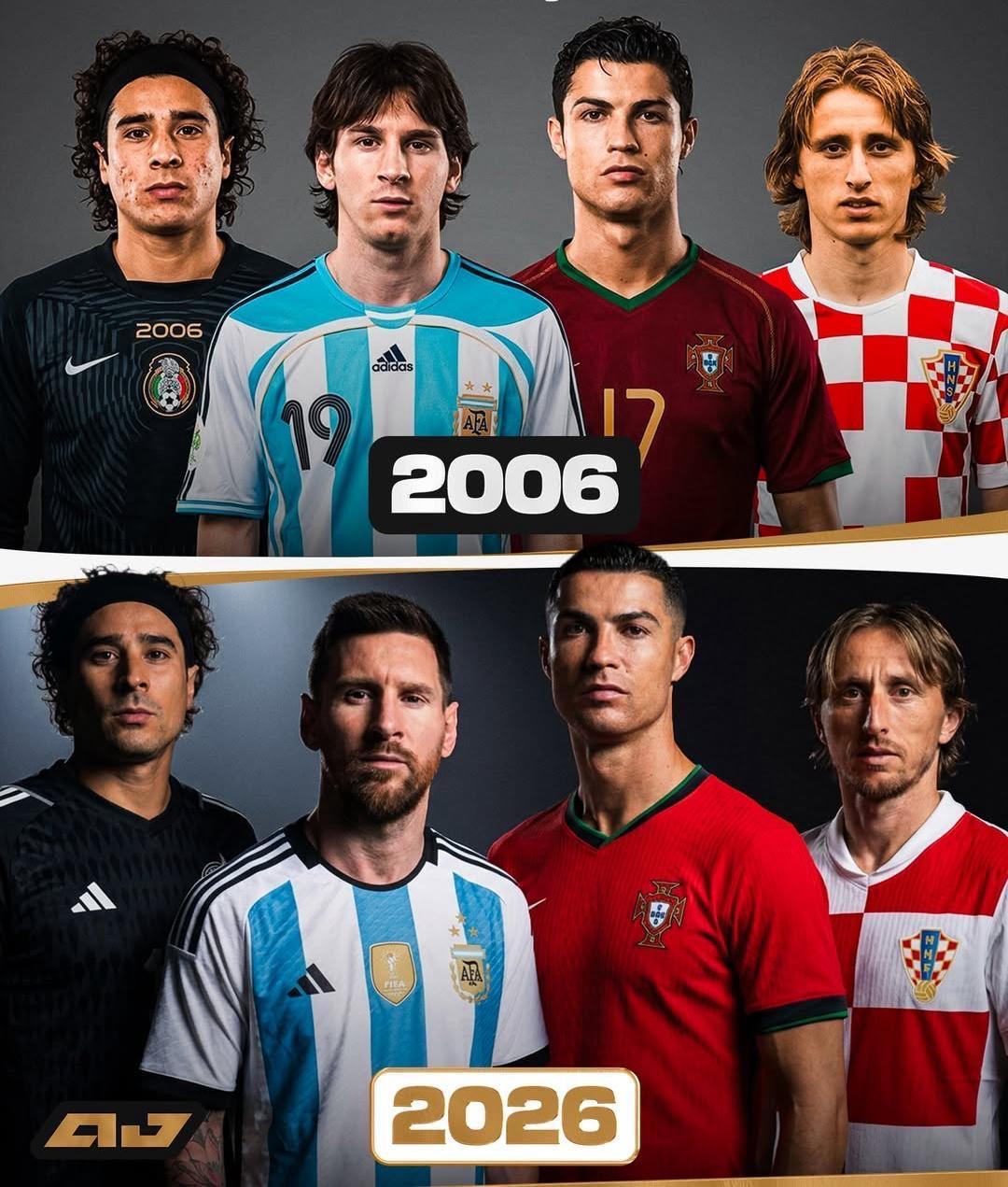 世界杯第一张神图诞生2006年世界杯上场764名球员中，只有4人还在。