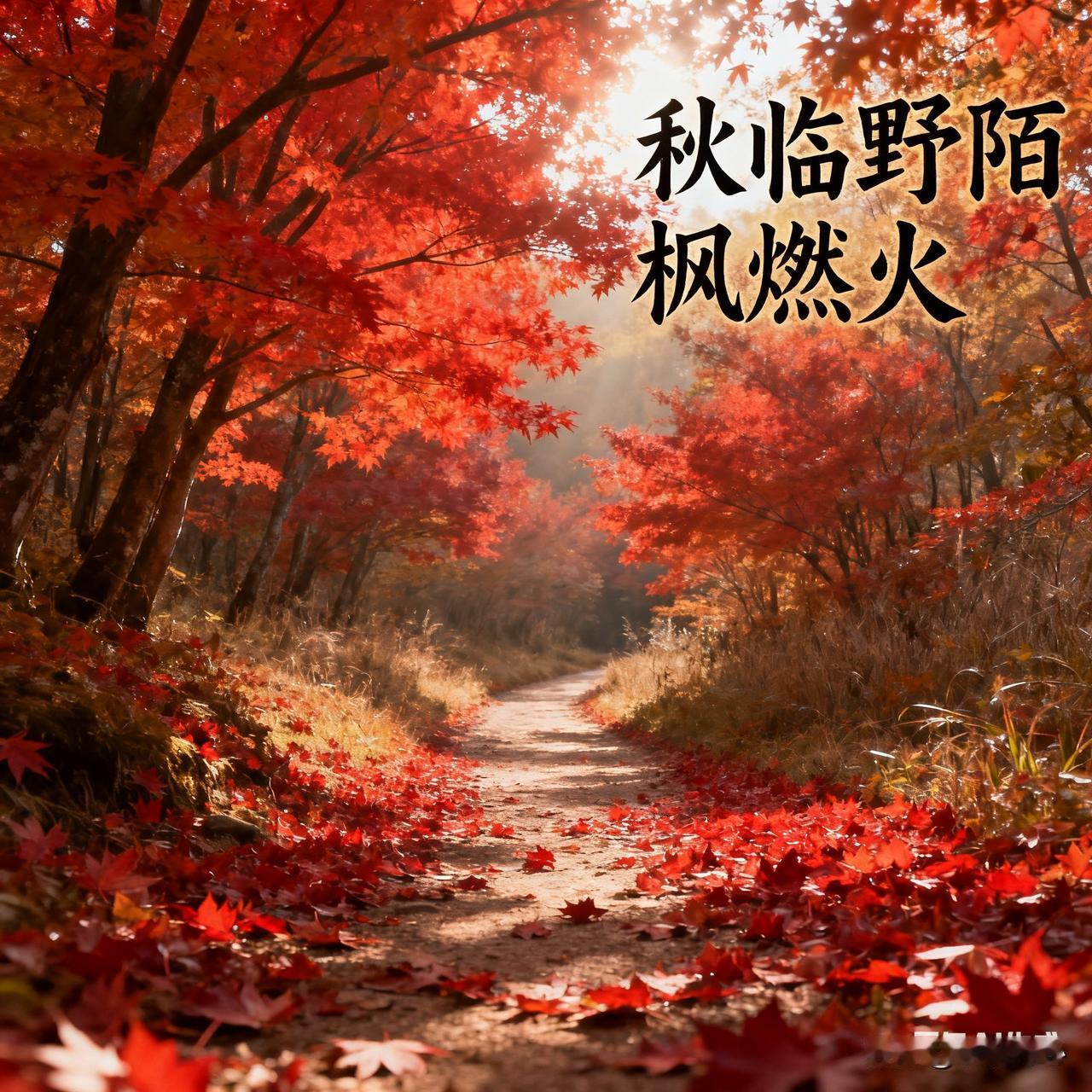 这上联“秋临野陌枫燃火”太绝了！一下子就把秋天山野的景象勾勒出来，秋天到了，野外