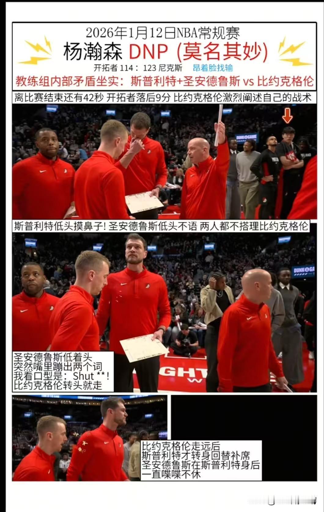 这张图就能够清晰看出开拓者目前教练组的现状了，可以说现在的斯普利特还没有完全拿到