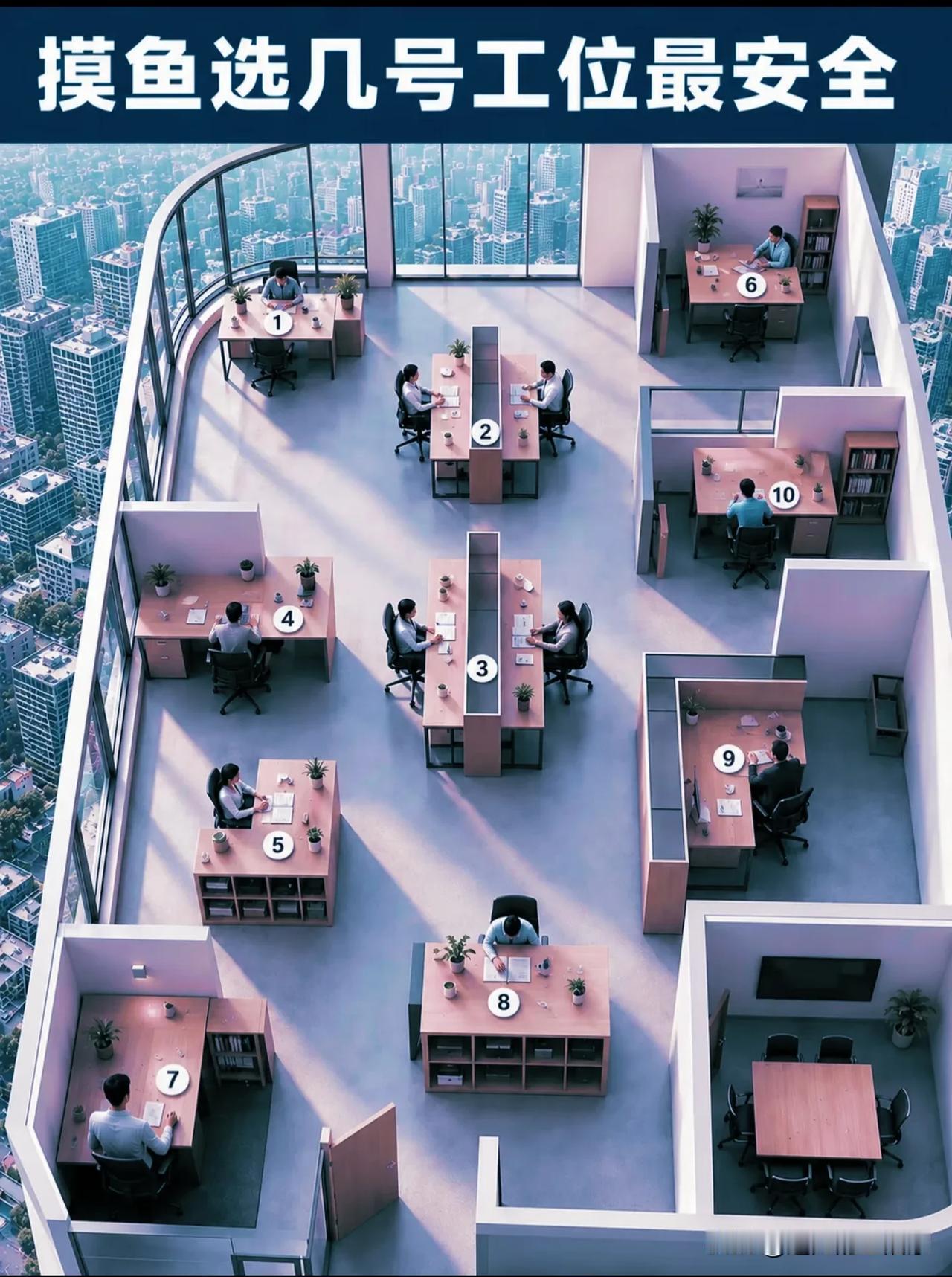 办公室工位玄学🔥哪个位置“摸鱼”风险最低？！💻打工人都好奇过一件事，工
