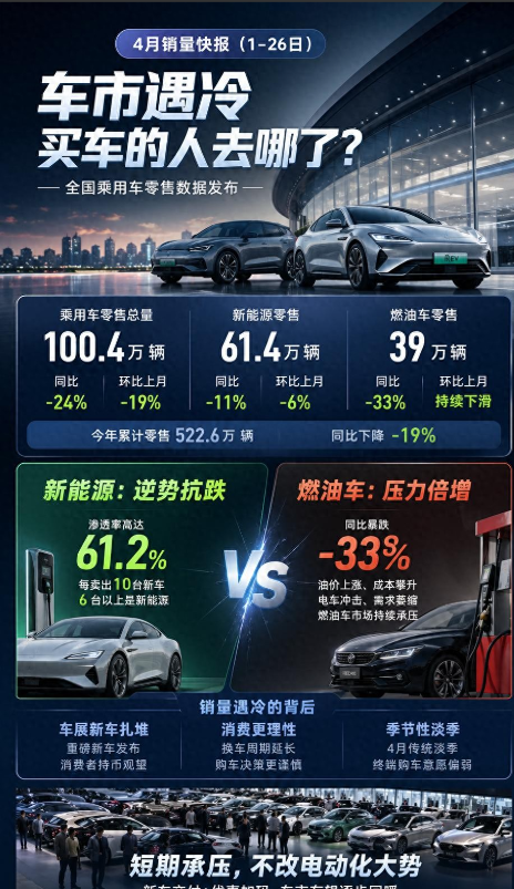 2026年4月汽车市场分析：燃油车与新能源车的博弈