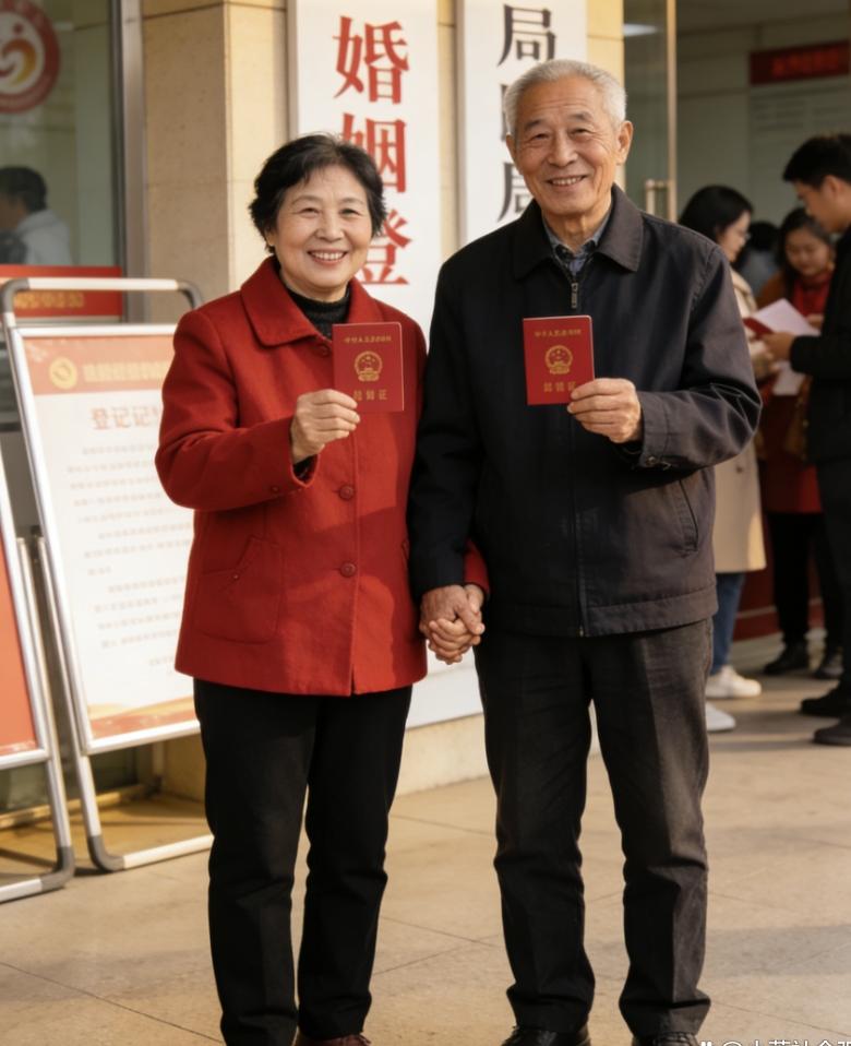 女子退休金9700，找了一个52岁的老伴，刚领证出来，他的儿子就在门口等着：阿姨