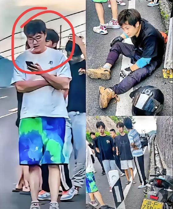 宁波保时捷少爷出事后照片曝光，照片中保时捷少爷一手抱着手机，一手叼着烟，丝毫不把