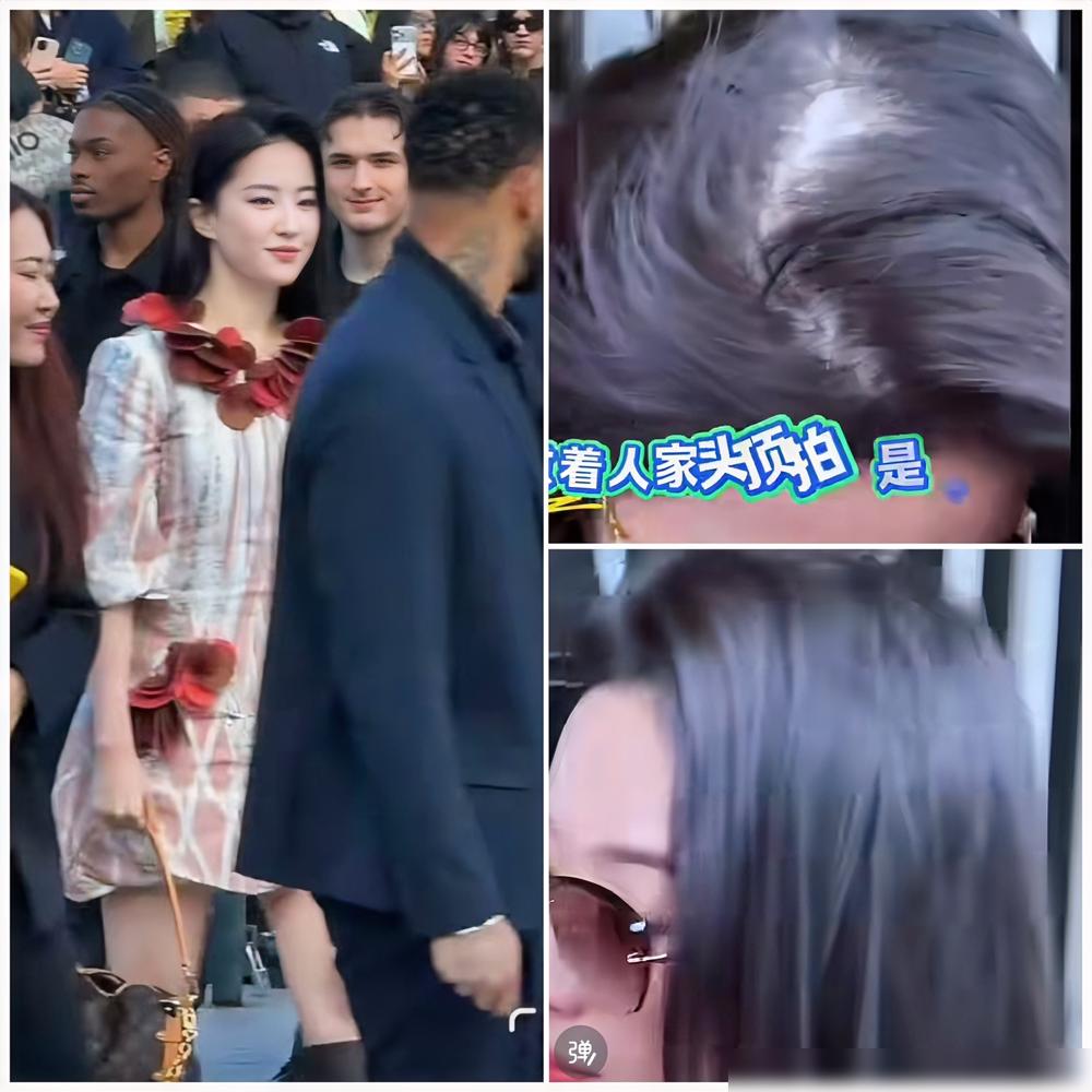 你敢信？刘亦菲发缝宽被骂，巴黎冻得攥拳，外媒却封她黑长直之神？你看她这次穿的