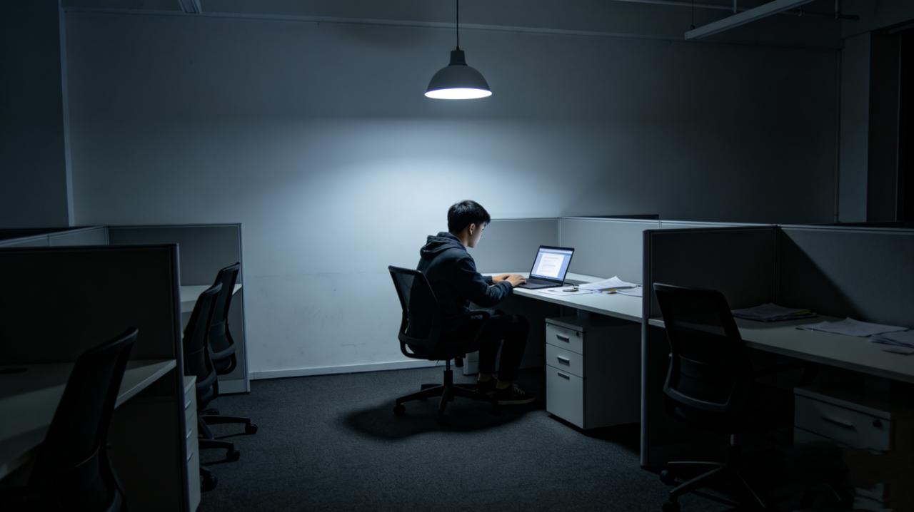 新来的实习生小赵，连续三天都是部门最后一个走的。第四天，主管把他叫进办公室，语