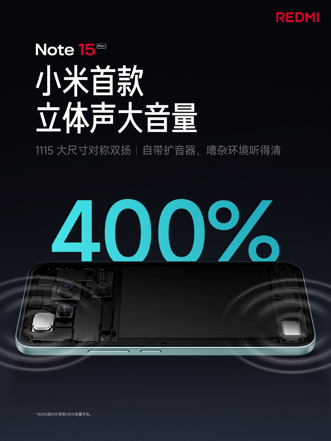 RedmiNote15有一个卖点，我认为做的非常好，那就是超大音量设计！我也