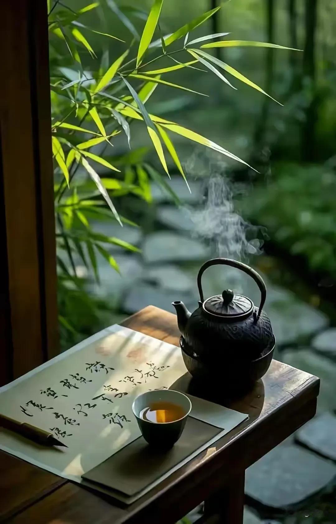 上联:松风奏乐迎归鹤下联:竹影摇窗送故人横批:风雅高致