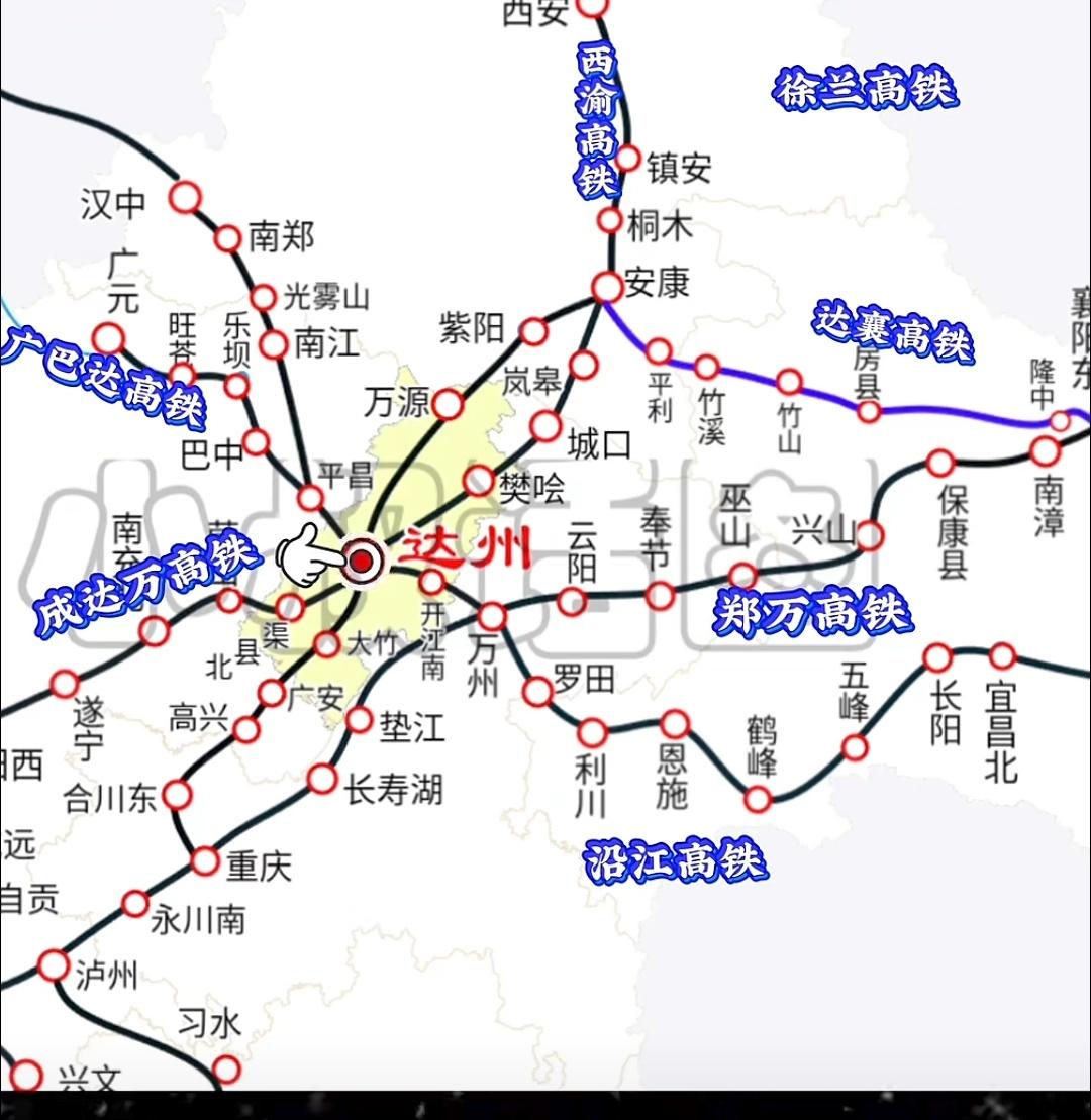 达州的高铁路网有着缺陷，虽然有着西渝高铁和成南达万高铁以后也是四川较大的高铁枢纽