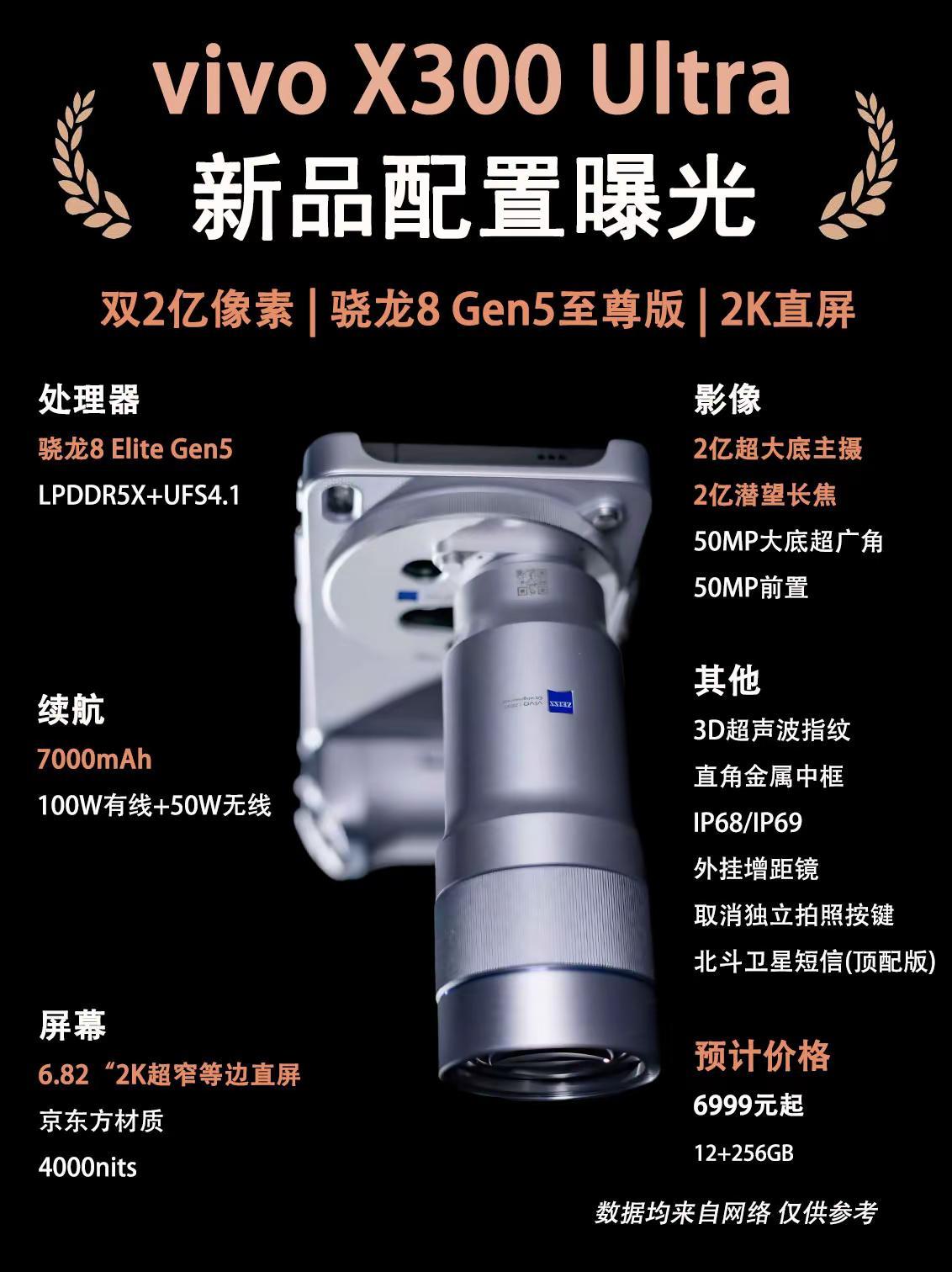 vivoX300Ultra爆料汇总。vivoX300Ultra新品配置爆