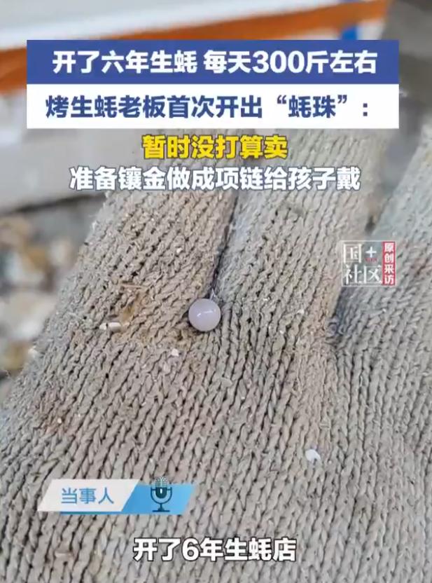 比中彩票概率还低！广东一位做了6年蚝生意的老板，每日处理300斤生蚝，近日竟意外