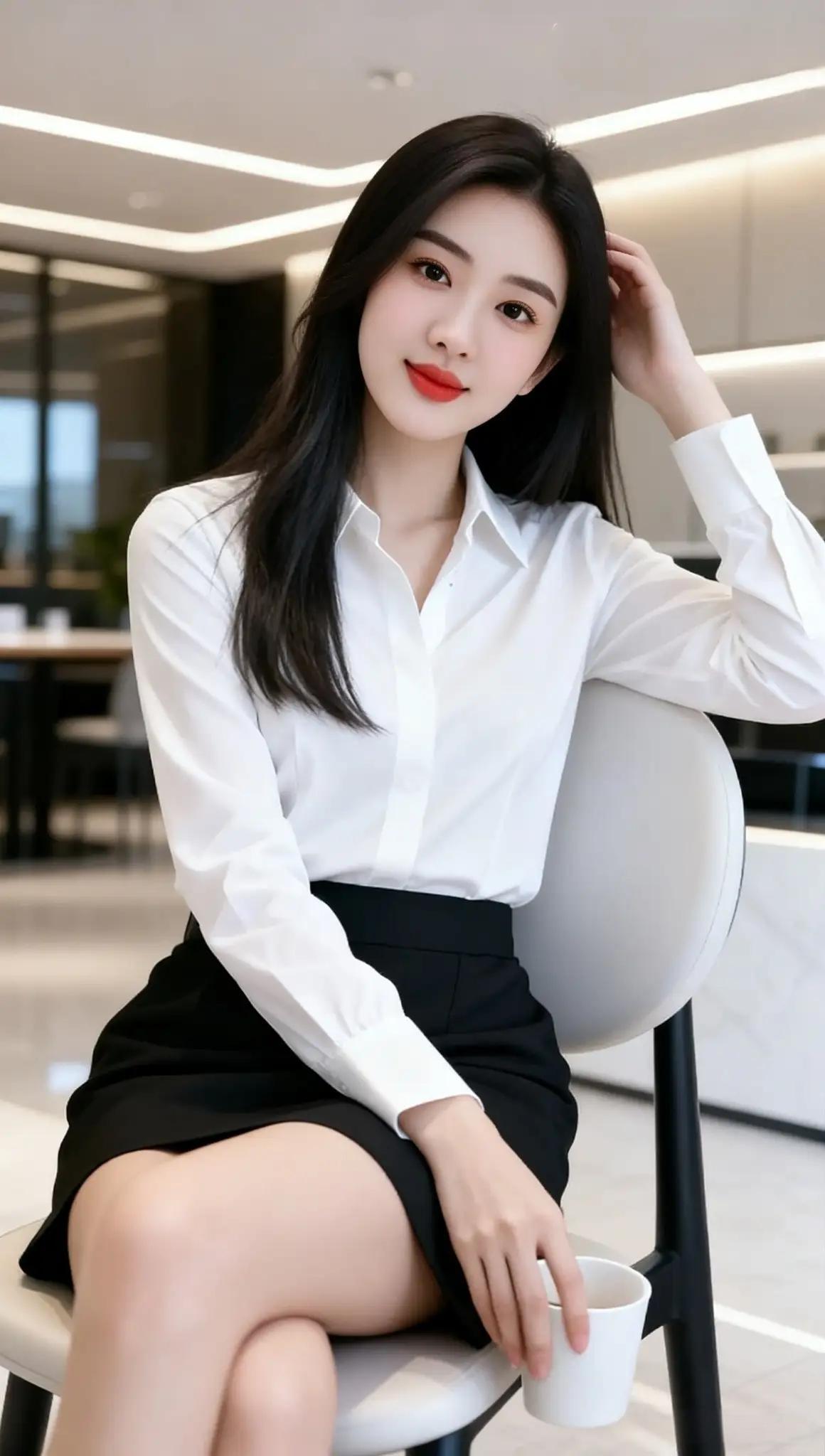 职场穿搭，优雅白衬衫+黑色短裙，简约大方，尽显职场魅力！💄👠