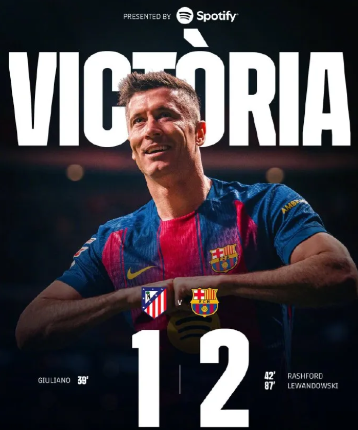 不给皇马一点机会，巴萨2-1绝杀马竞让西甲冠军失去悬念！皇马爆冷1-2输给了