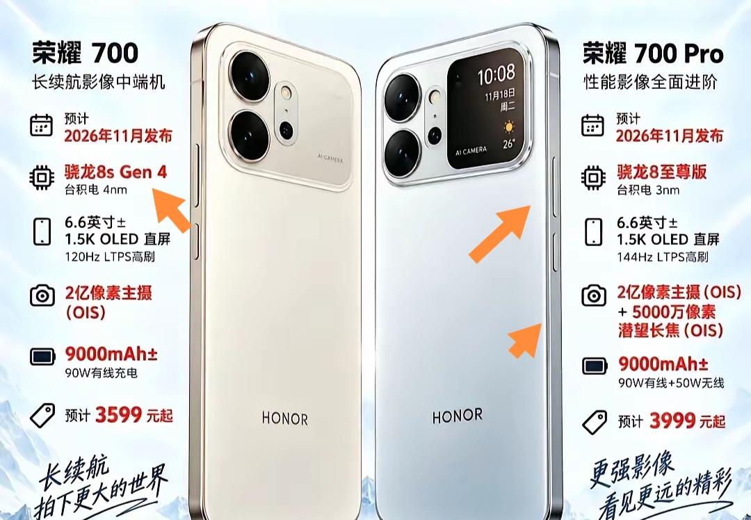 我选荣耀700Pro！两亿像素主摄配5000万潜望长焦，日常扫街拍远景细节都能拉