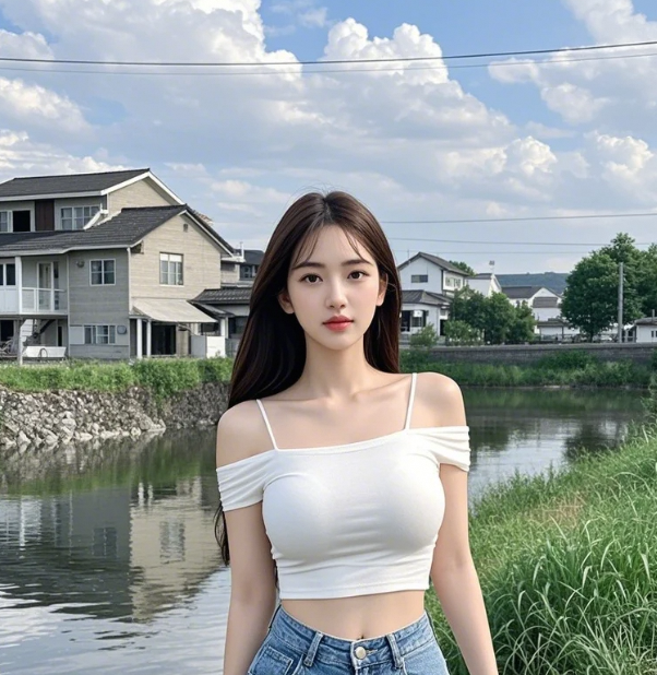 她数着涟漪数心跳，直到暮色把回忆染成蓝调