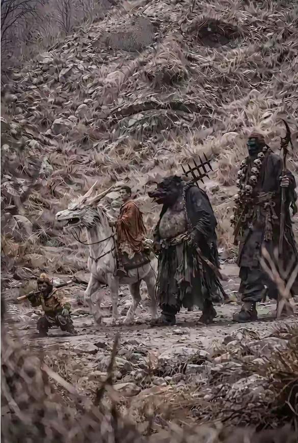 这应该是比较真实的师徒四人形象，白龙马应该长得就是这样，不过这形象不会让人喜欢，