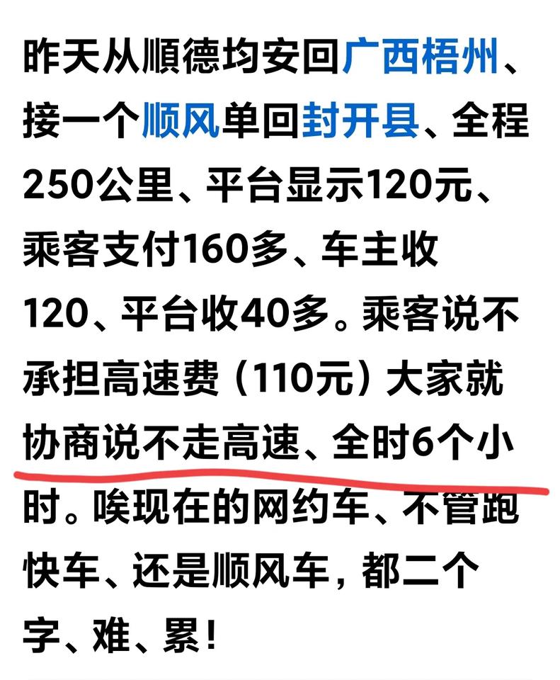 不管是跑顺风车还是网约车的，平台都是稳赚不赔的，也可以说是零风险，苦的只是顺风车