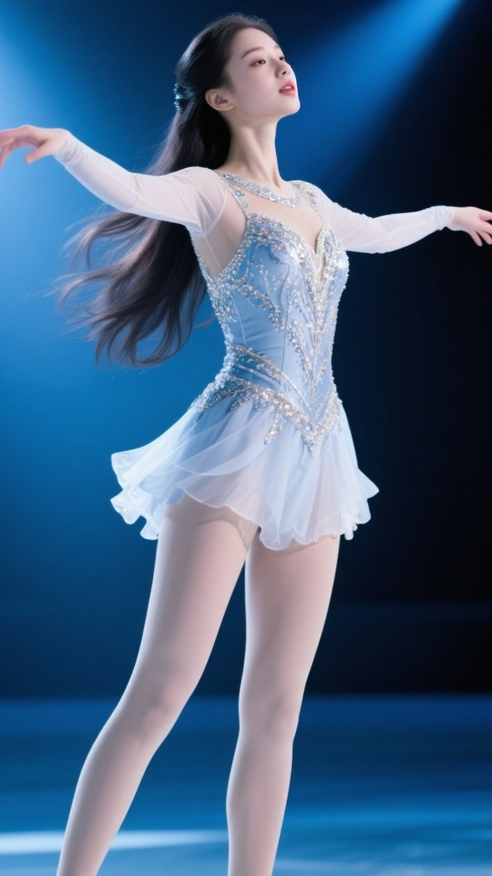 冷艳少妇冰场尽显风情美女写真