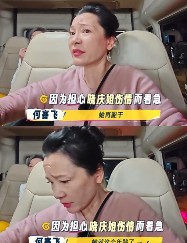 何赛飞还是太温柔了，换做是蒋欣，早就上去给一巴掌了。刘晓庆在昨天的节目里，摔