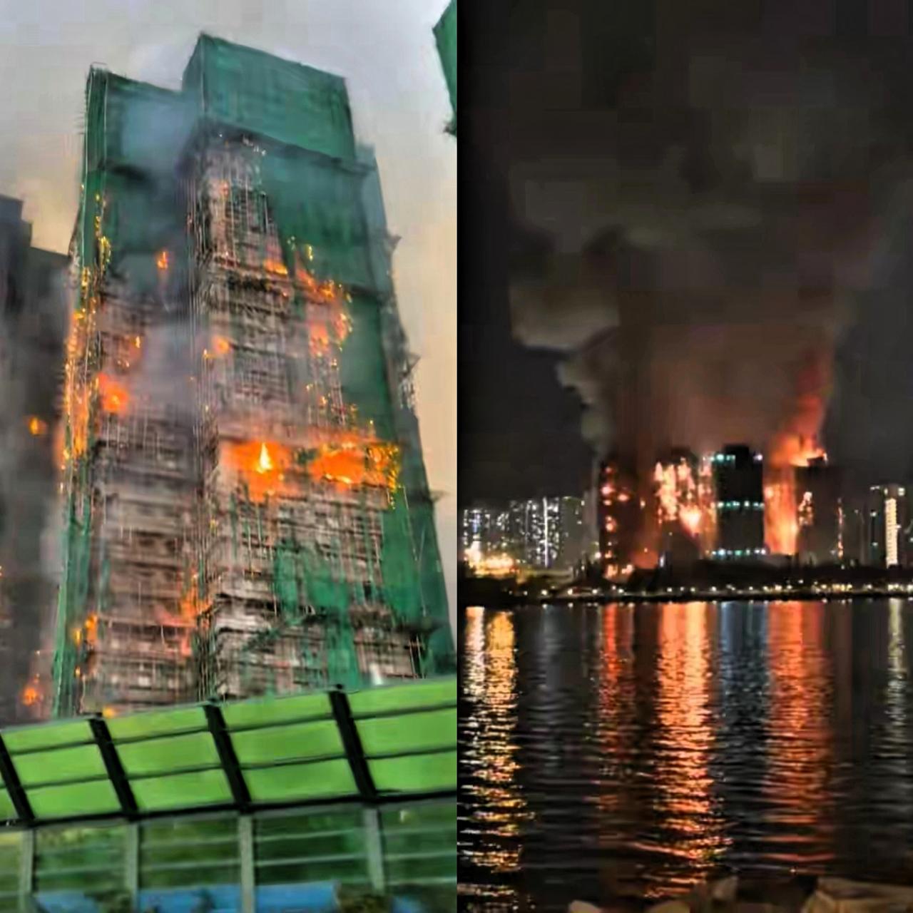 五级大火吞噬香港旧楼华懋大厦！43分钟火灾预警连升四级，棚架防火漏洞何才能时