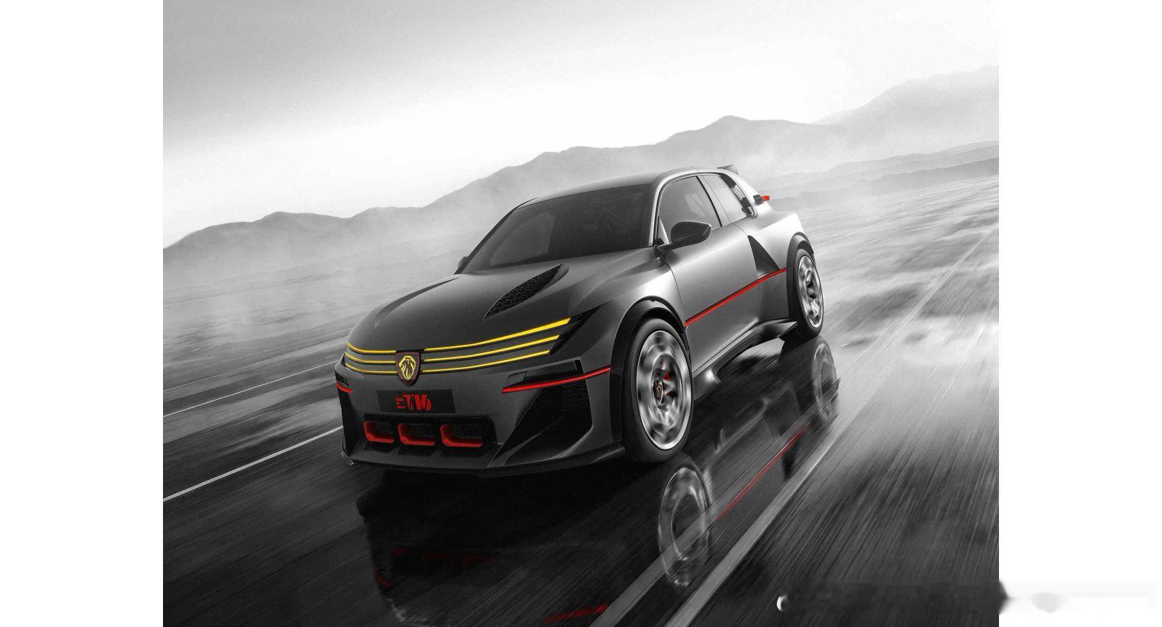 巴黎车展上，标致发布E-T16CONCEPT概念车，致敬205T16WRC