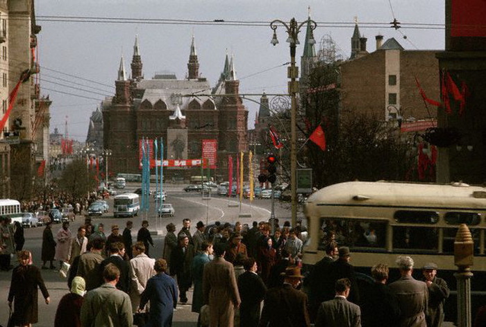  1966年莫斯科高尔基大街，镜 1966年莫斯科高尔基大街。