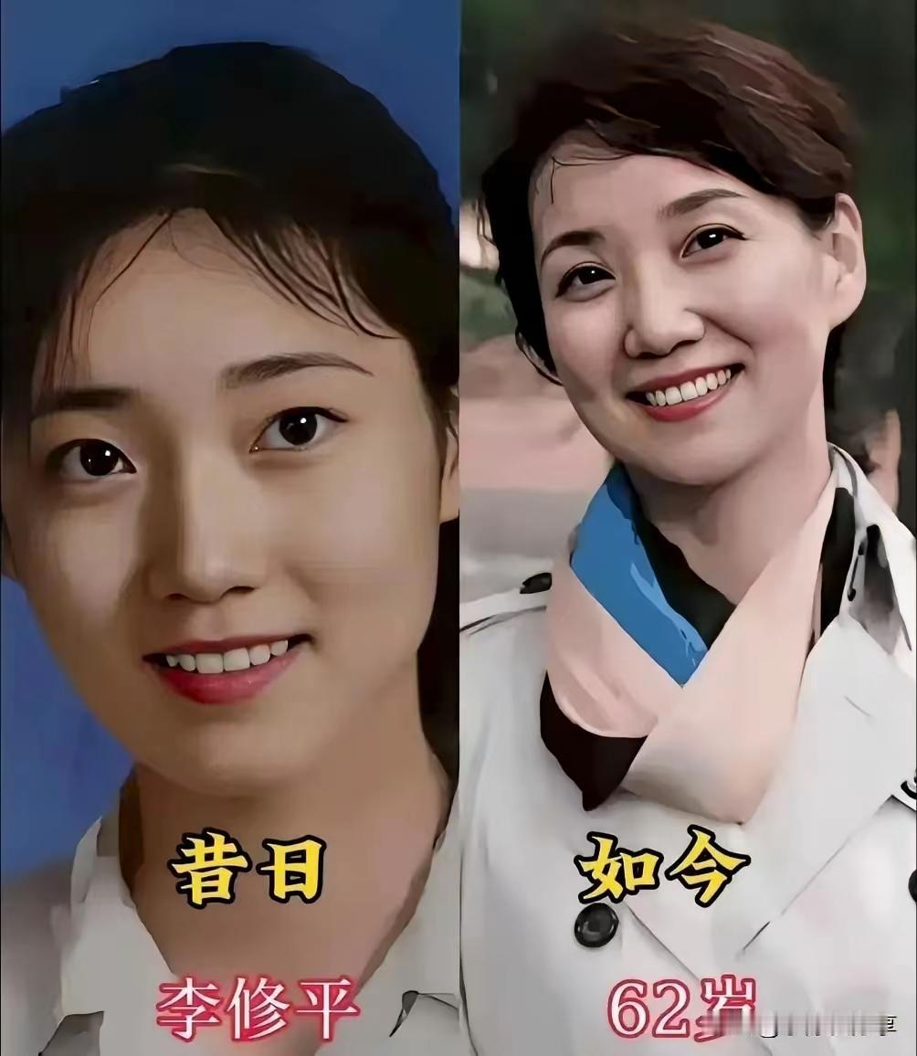 岁月沉淀出独特的风采。央视新闻联播主持人,李修平素颜也优雅,年轻时候更漂亮，颜