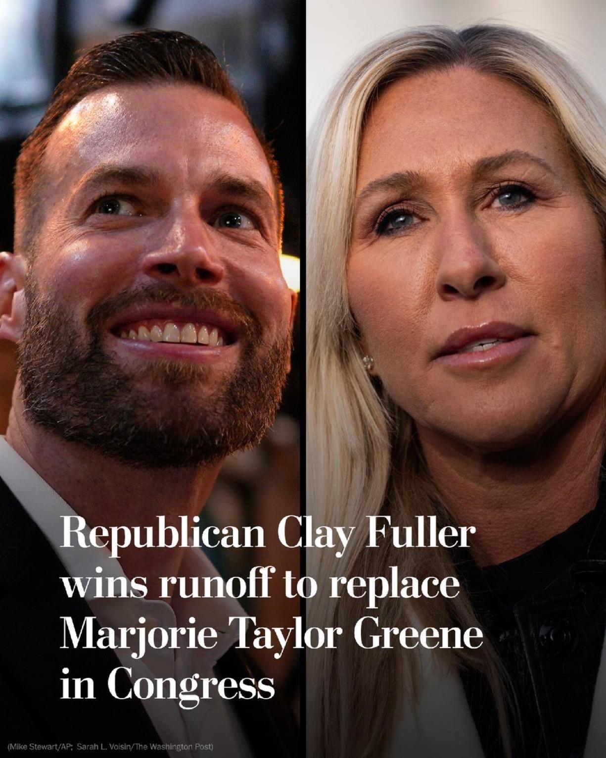 获得特朗普支持的共和党人克莱·富勒ClayFuller在乔治亚州特别选举决选