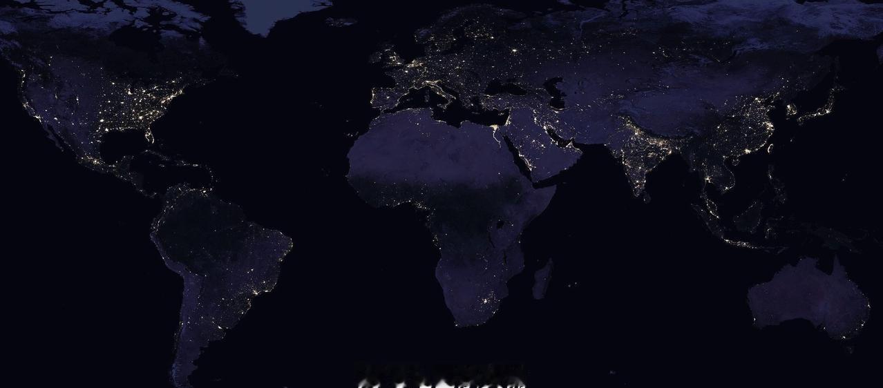 美国国家航空航天局(NASA)拍摄的夜晚世界