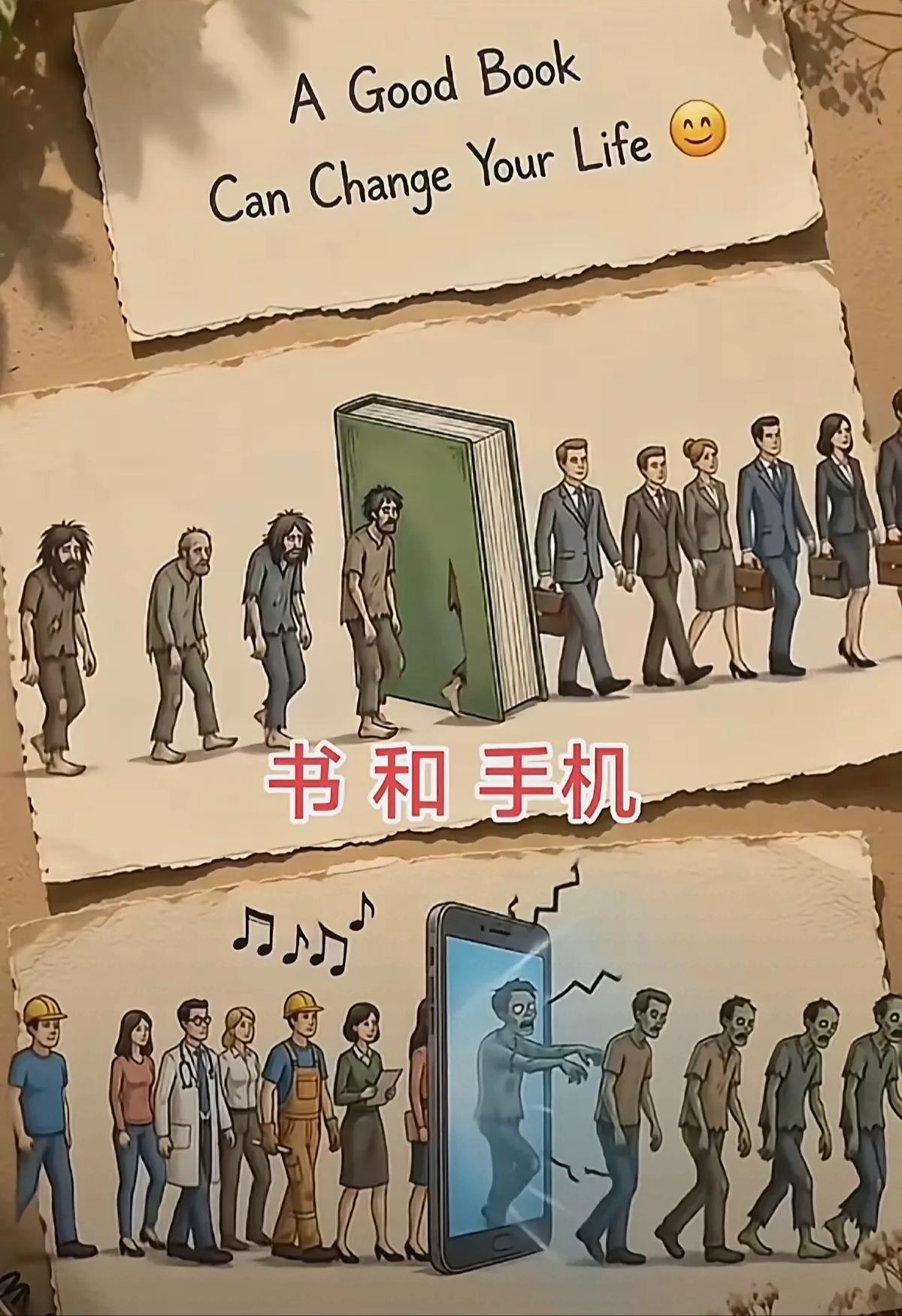看书和看手机的区别。你觉得夸张吗？