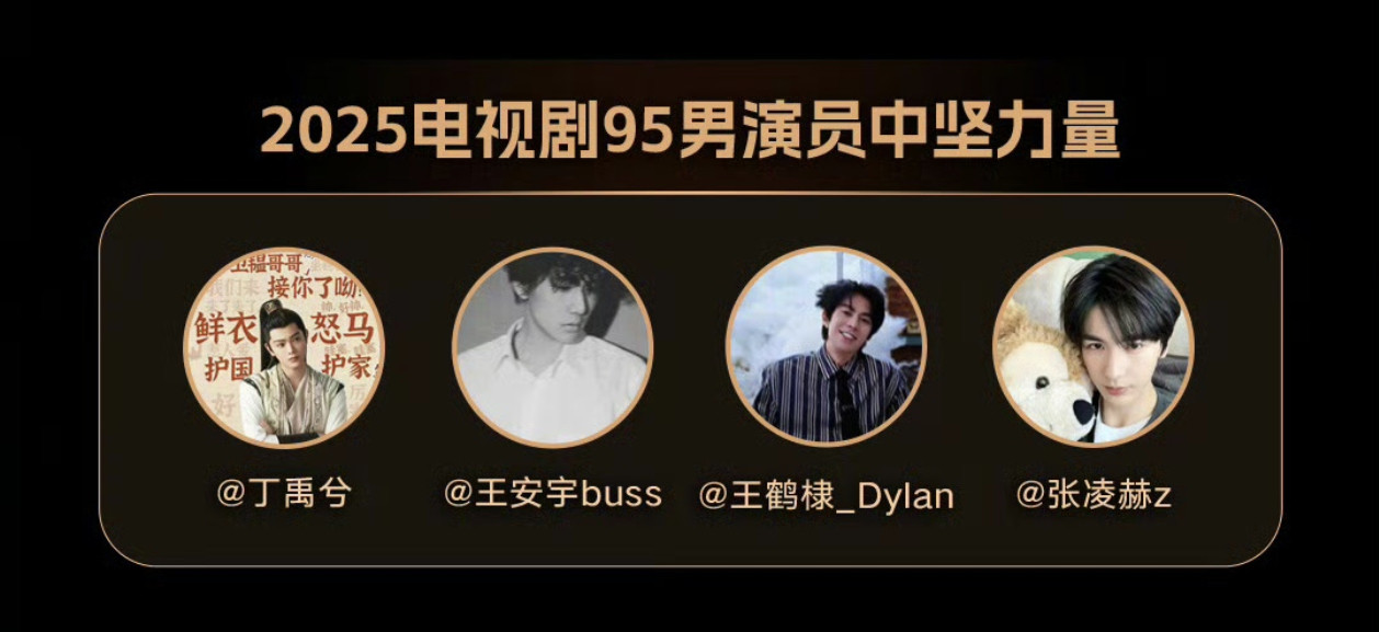 新浪发的95四小生丁禹兮王安宇王鹤棣张凌赫​​​