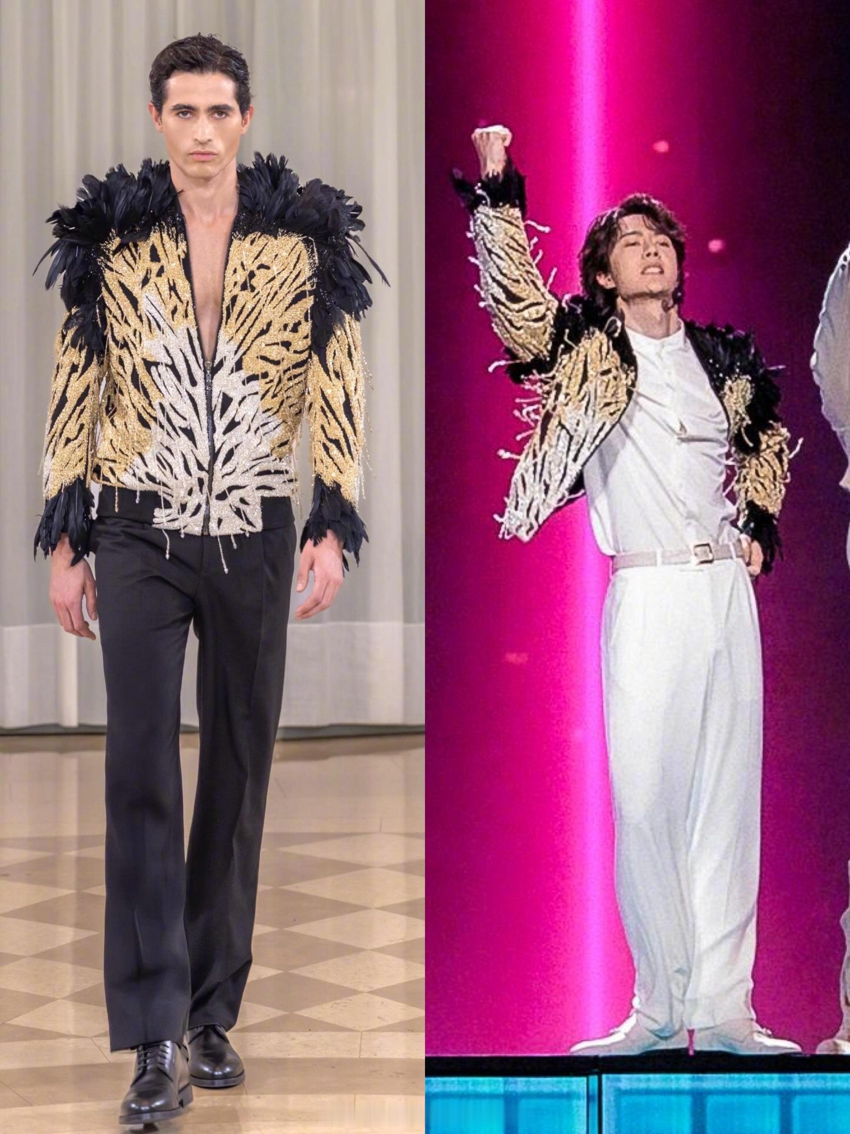 王一博今晚的央视马年春晚造型路透来了！他将身着刚刚发布的SaiidKobeis