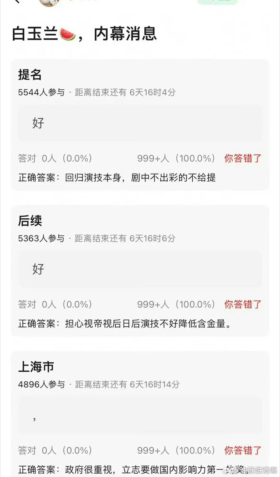 这种其实不属于爆料了，因为设立奖项本来就应该回归演技本身，这是所有设奖单元应该遵