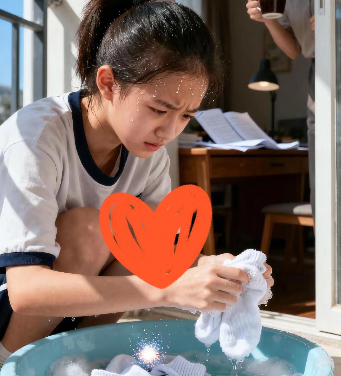 女儿初三了，内衣我一直替她洗，生怕耽误她学习，后来我琢磨，也不能把孩子养成“废材