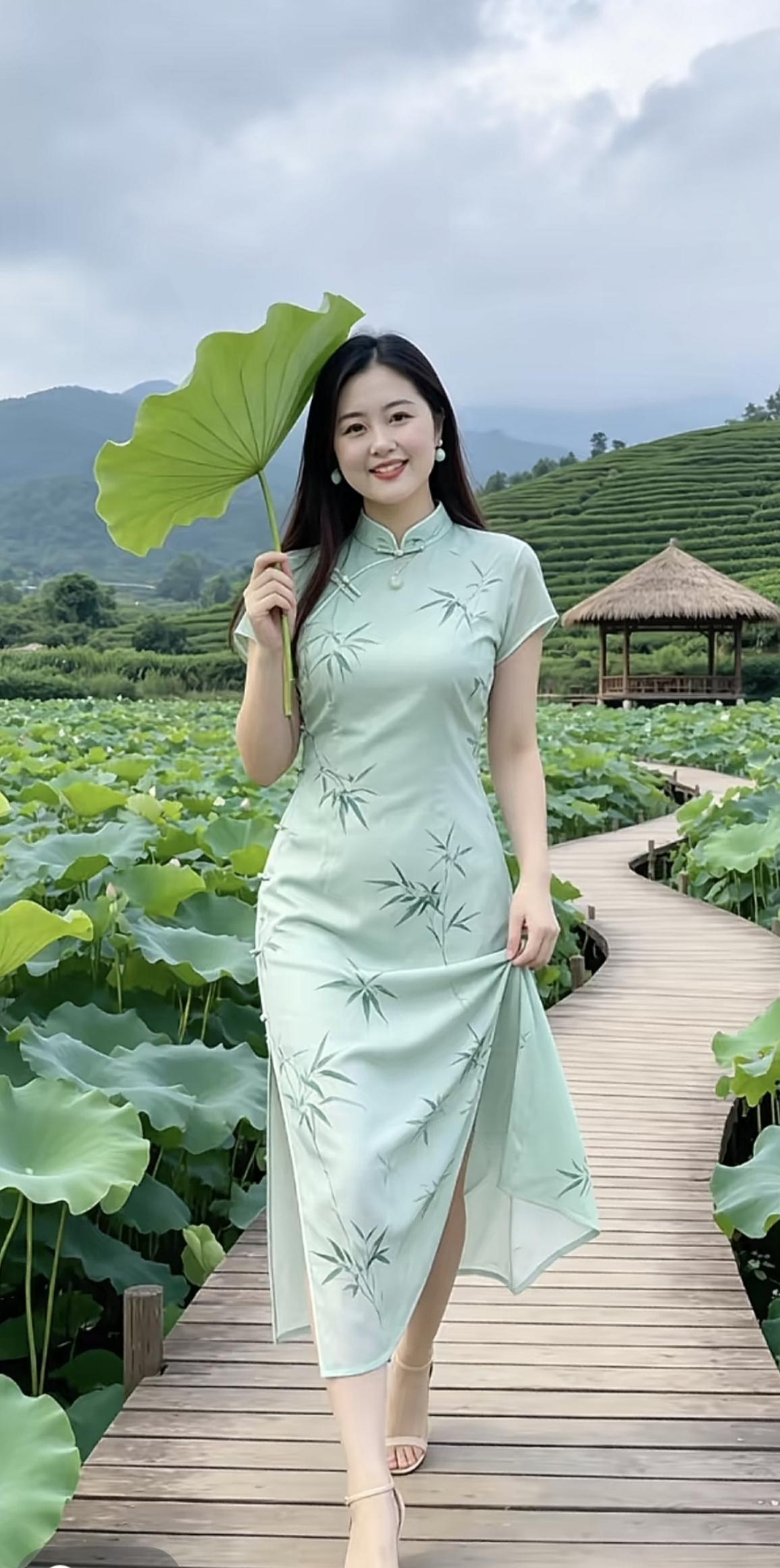 荷塘月色，旗袍美人，娓娓而来！