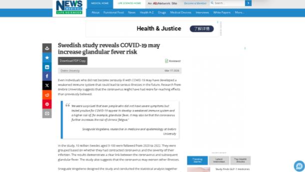 瑞典最新研究敲响警钟：新冠的影响，比我们以为的要深远得多新冠病毒走了吗？表面