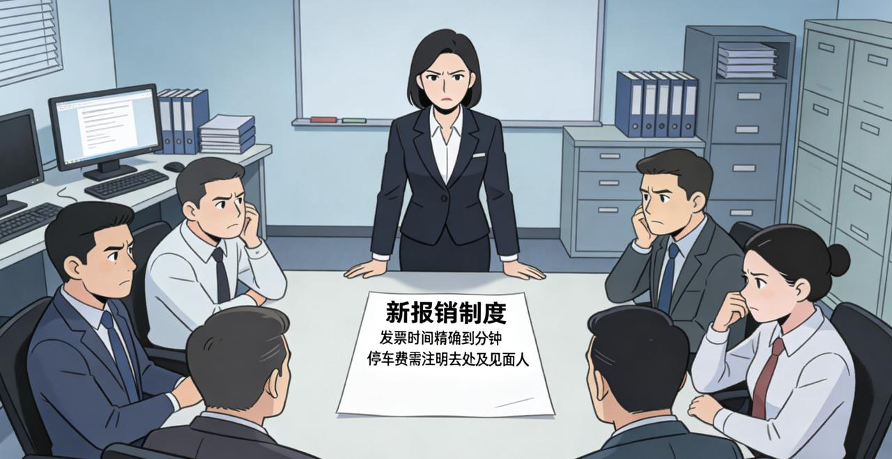 公司新来的财务总监，据说铁面无私。第一把火就烧了报销制度：所有发票必须精确到分