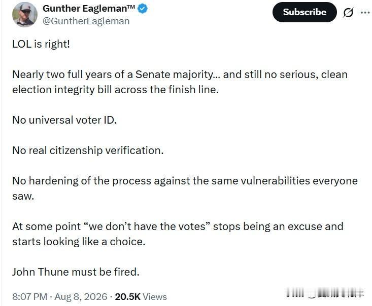 说得太对了！共和党手握参议院多数席位将近整整两年，却始终没能推出一套严谨、完善