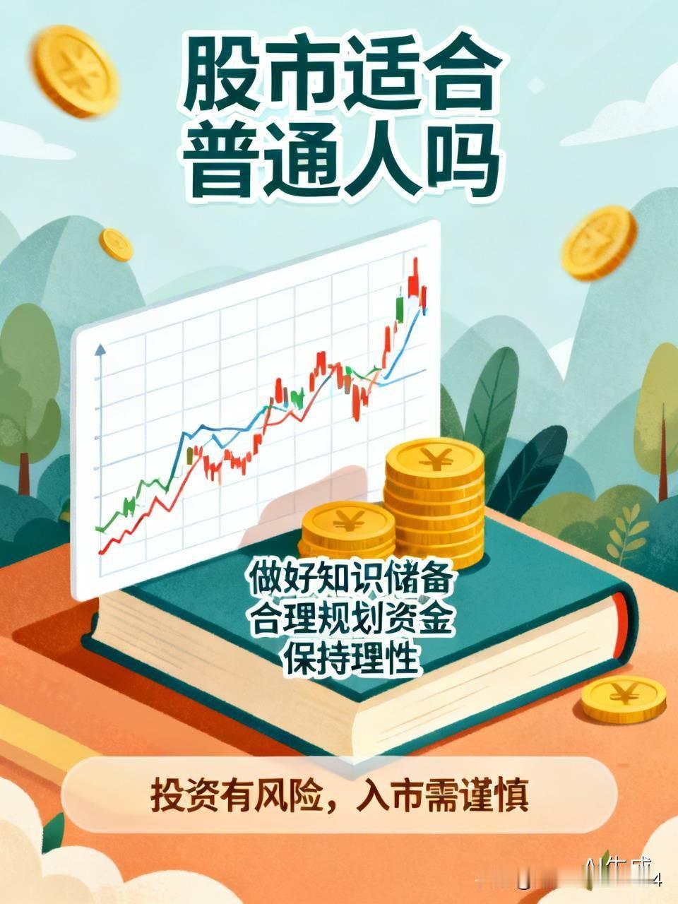 我觉得普通人也能试试股市虽有风险但做好知识储备合理规划资金也有获利机会