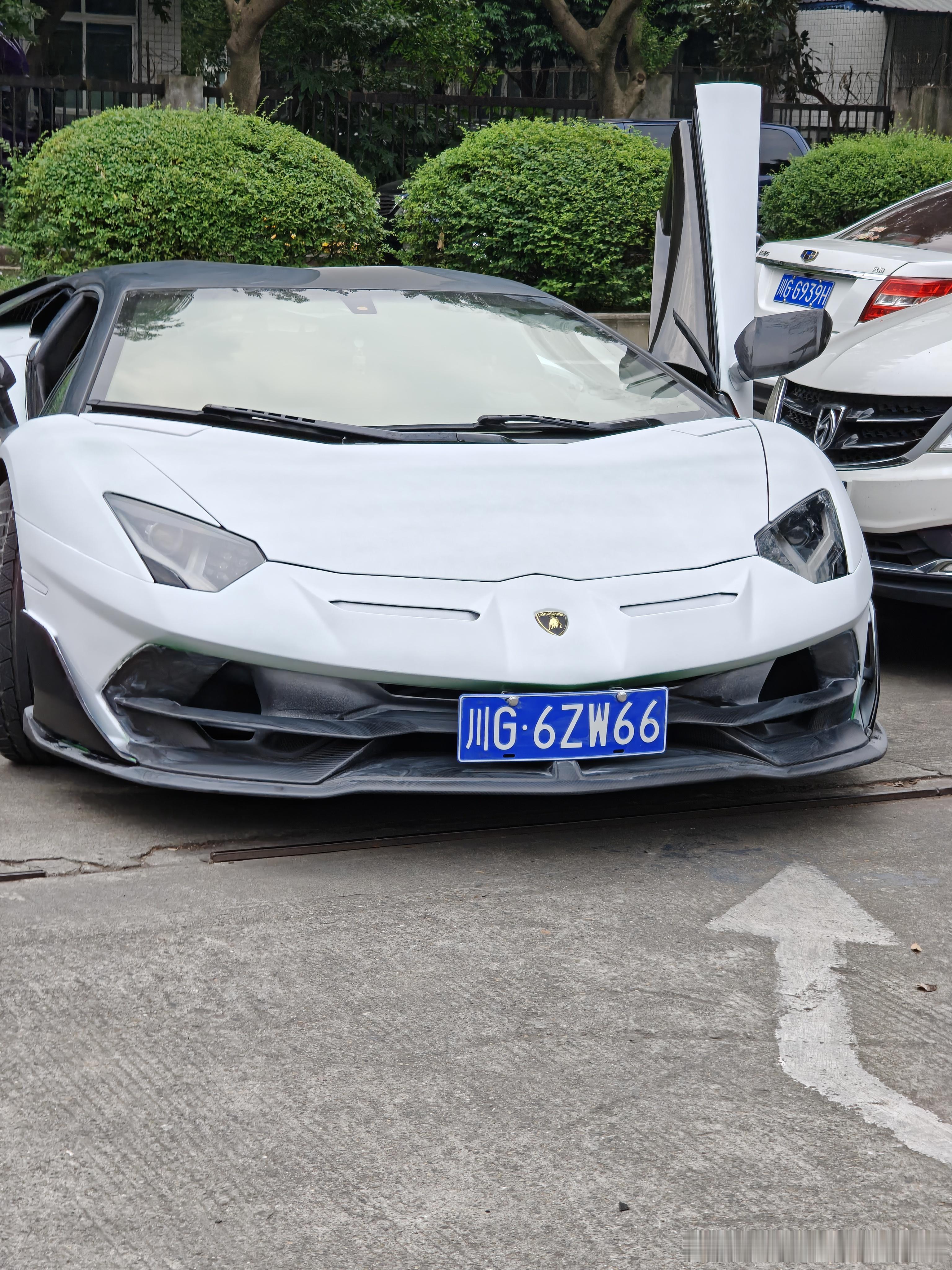 伊拉克成色的aventador，用着冬胎，国内能买到325的冬胎也是挺牛逼的[允
