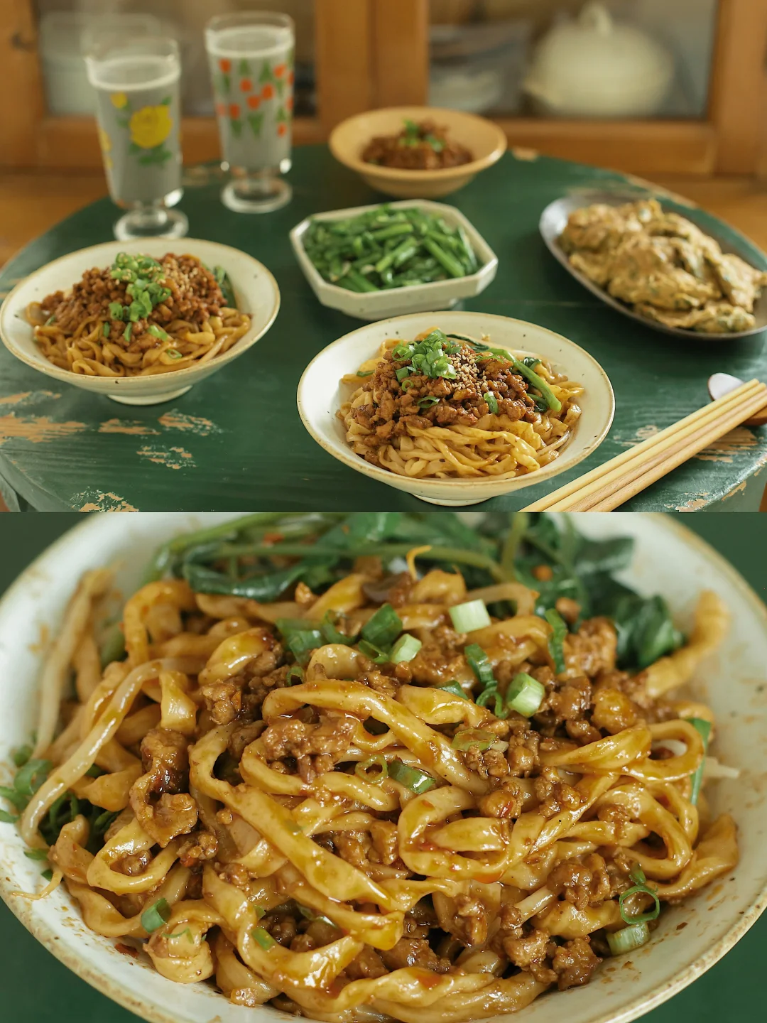 酱香浓郁 热辣开胃的麻辣肉酱拌面。