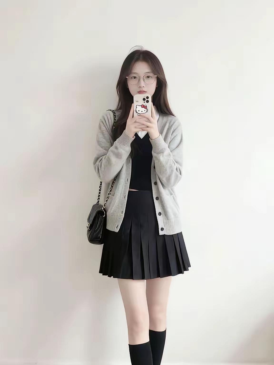 这女生穿得真可爱！粉嫩少女风穿搭校园女神穿搭温柔可爱穿搭温柔萌趣穿搭冬日