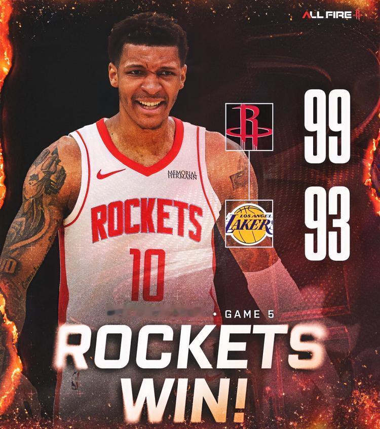 实至名归！火箭官方太宠他！小史密斯斩获专属赢球海报。火箭客场99-93力克湖