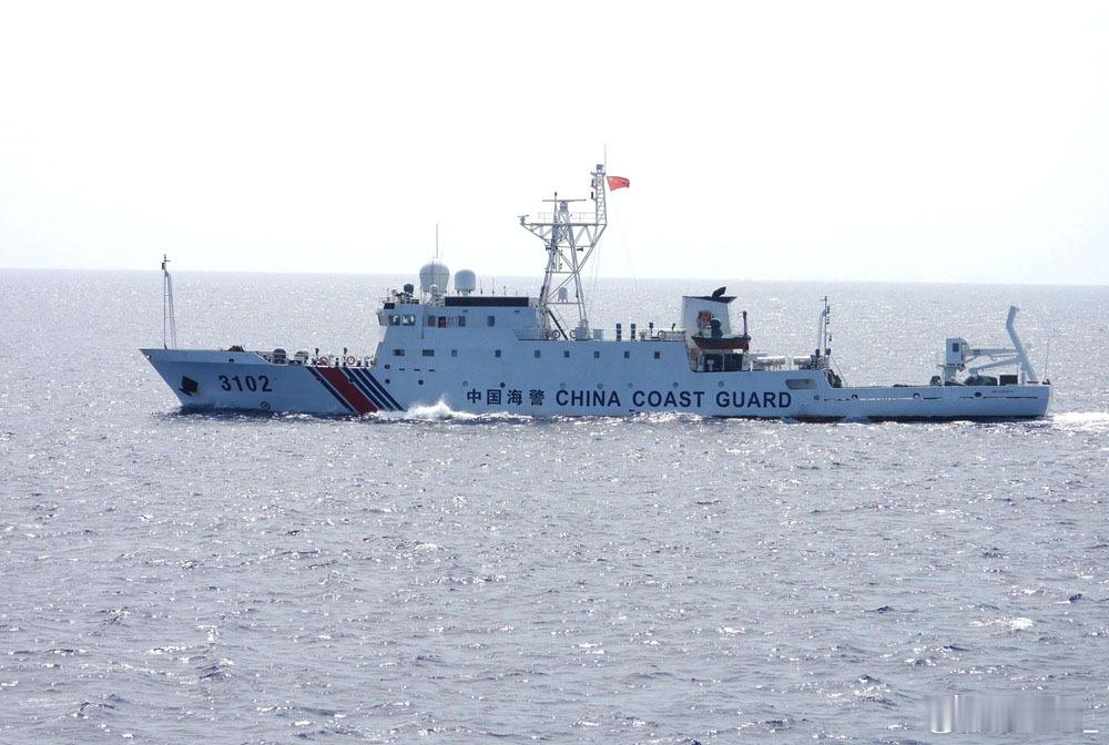 台“海巡署”称昨天凌晨中国海警3102舰在东沙岛西南方23海里巡航。今年1月以来
