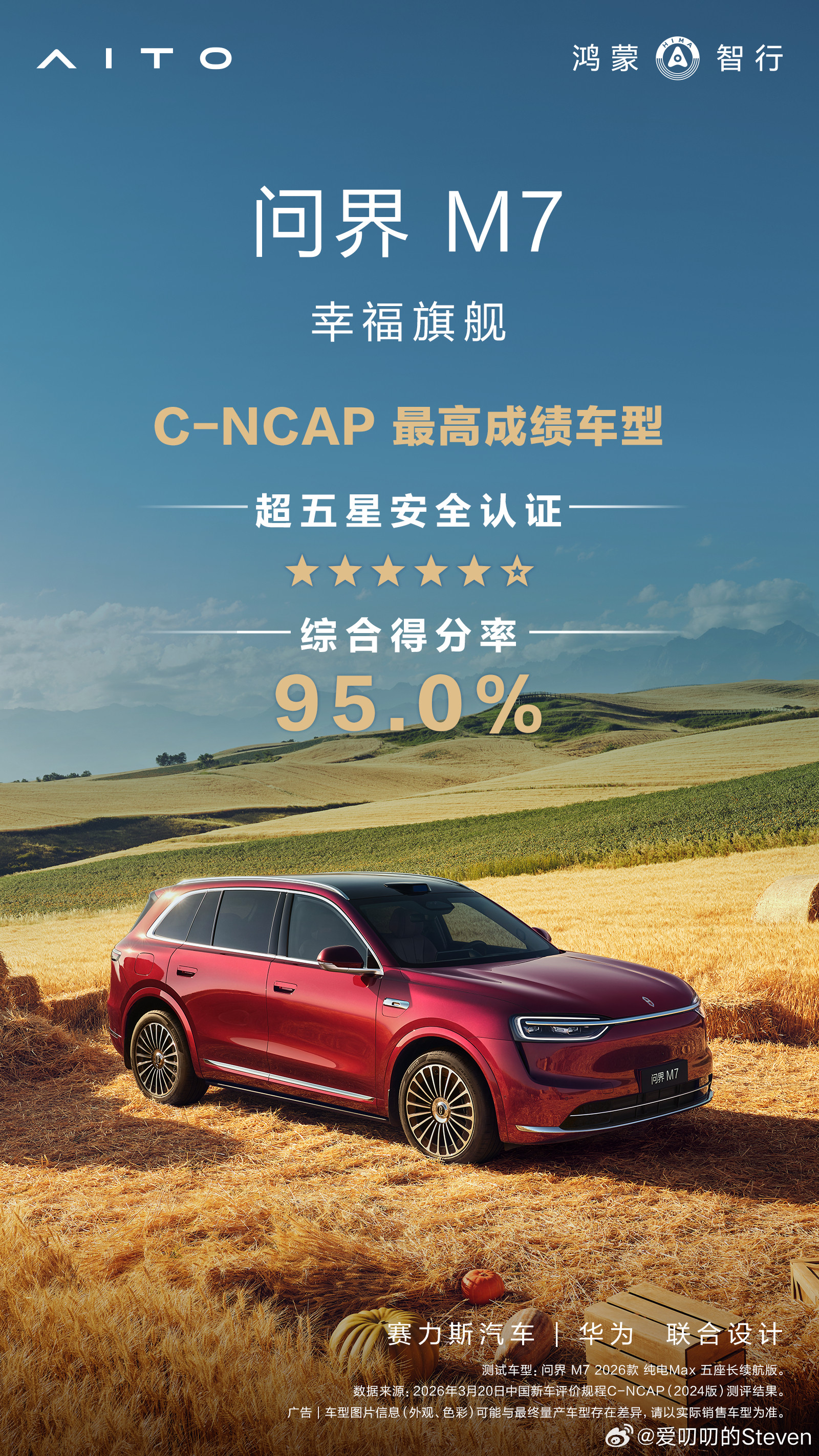 能打败问界的只有问界，不服不行，安全这个领域华为就是一哥。前年这个最高得分是问界