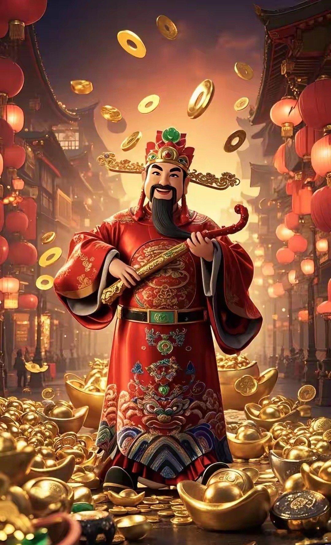 财神爷保佑我今天赚点钱，哪怕一块也好